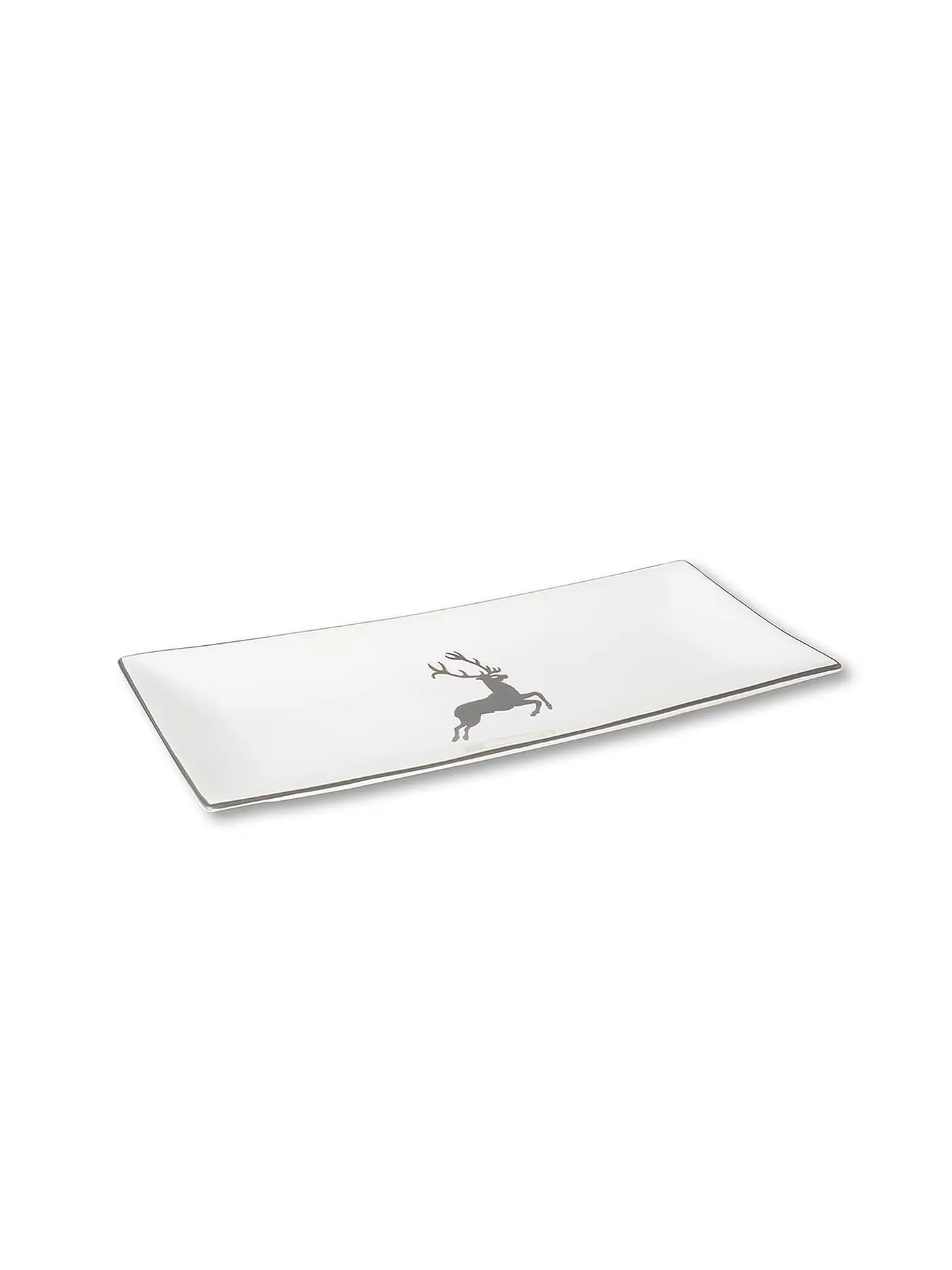 GMUNDNER KERAMIK | Platte rechteckig "Grauer Hirsch" 36x15cm | 
